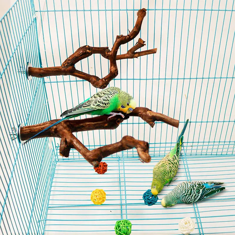 Parrot Stand Branches Station Rod Station Board Natural Grape Tree Branch Birds Cage Accessories Bird Pigeon Parrot Bite Toy