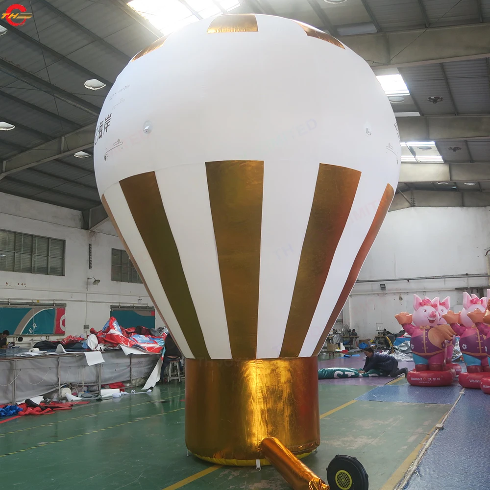 Free Door Ship 6mH Giant Inflatable Air Balloon Ground Balloon with Logo Banner for Roof Advertising