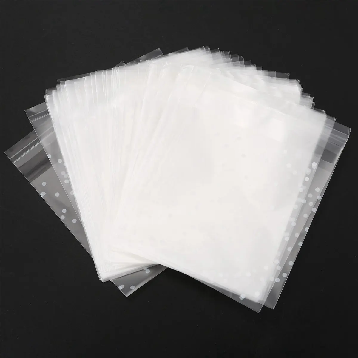 A38M 2000Pcs Frosted Cute Dots Plastic Pack Candy Cookie Soap Packaging Bags Cupcake Wrapper Self Adhesive Sample Gift Bag