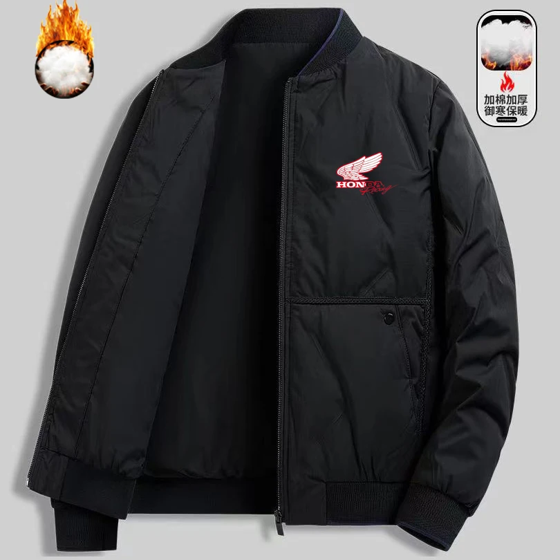 Neuer, mit Baumwolle gefütterter, warmer/loser, lässiger, langärmliger Parka-Mantel für Herren, Herbst/Winter Honda Motorradfahren, winddichte Jackenoberteile