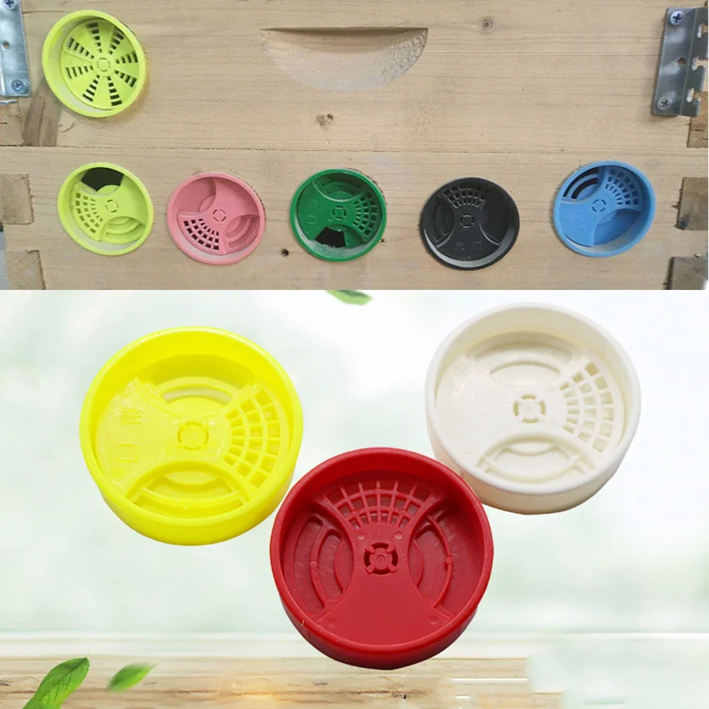 

25PCS Plastic Doors Beehive Door Bee Nest Round Entrance Exit Anti Fly Disc Beekeeping Vents Multicolor Bees Tools Wholesale