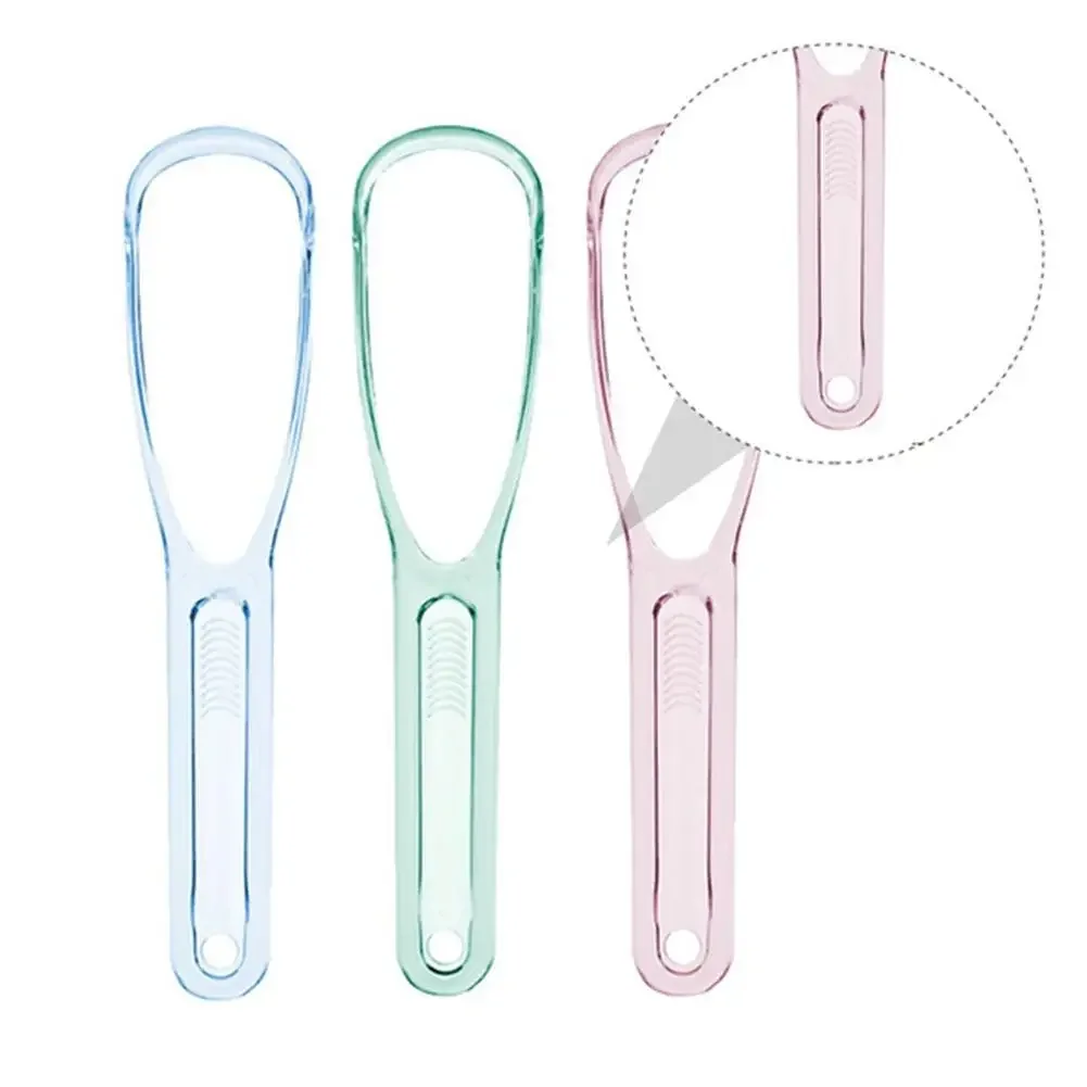 مكشطة لسان مزدوجة الحركة لإزالة رائحة الفم الكريهة، منظف طلاء اللسان، آمن للطعام، بلاستيك PP للبالغين