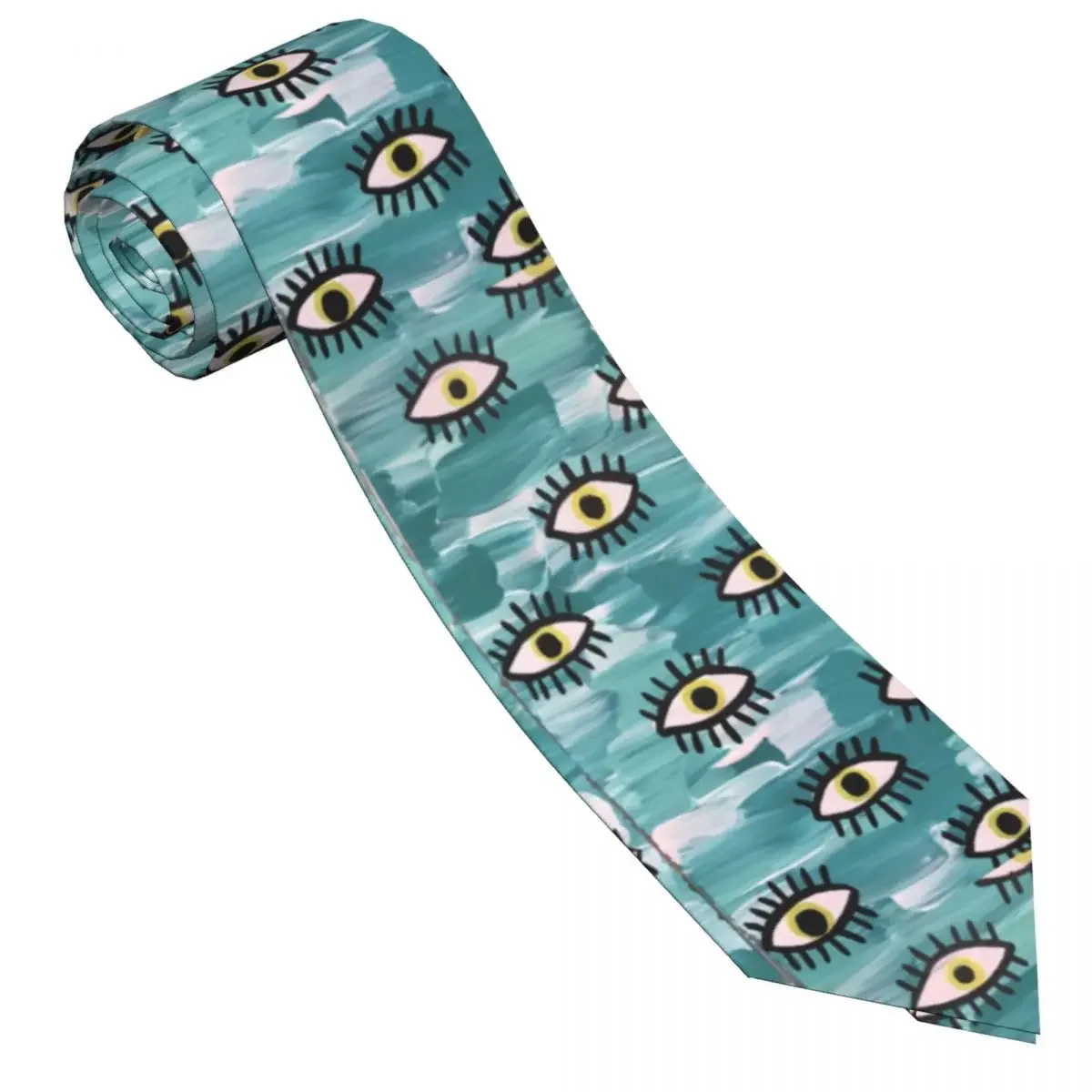 

Mens Tie Evil Eyes Print Neck Ties Painting Retro Trendy Collar Tie Design Wedding Party Quality Necktie Accessories