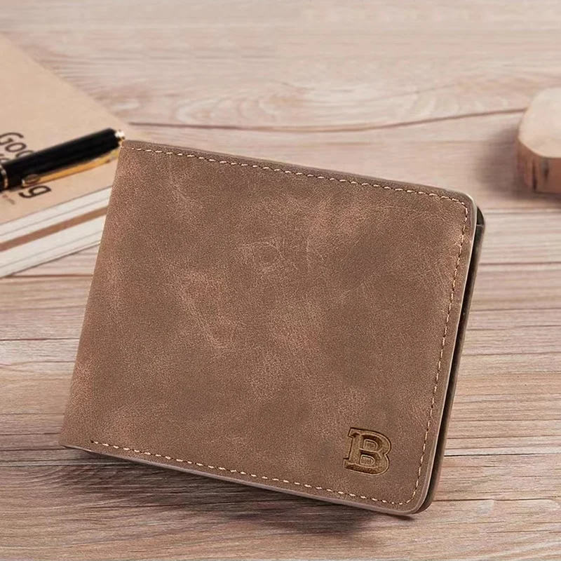 

2023 New Men Brown Black Wallets Small Money Purses New Design Dollar Price Top Men Thin Wallet With Coin Bag Zipper Wallet