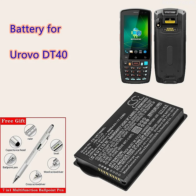 Cameron Sino Barcode Scanner Battery 3.85V 4500mAh HBLDT40 Replacement for Urovo DT40