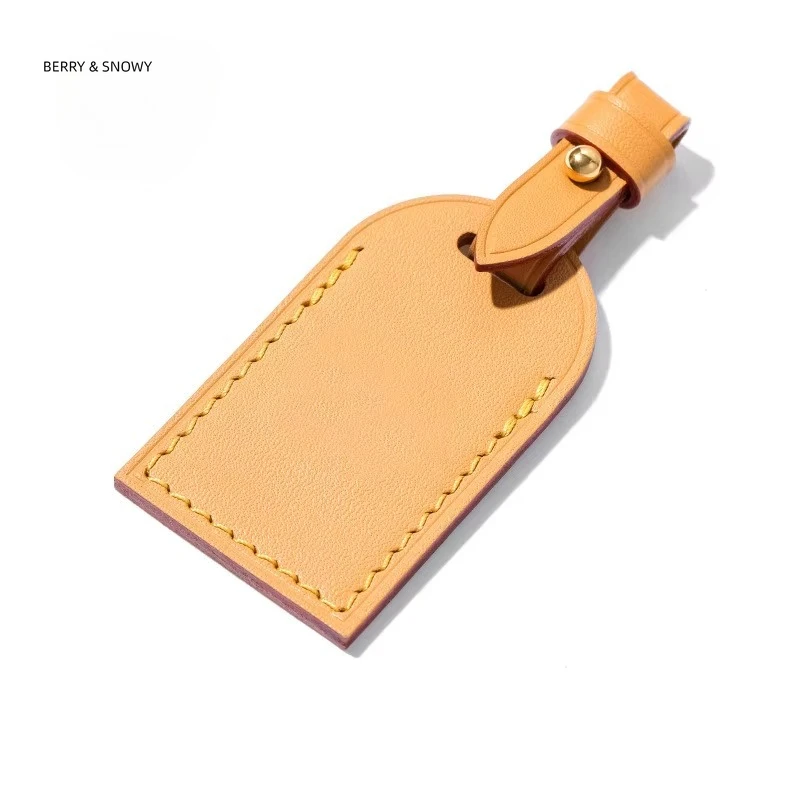 

Berry&Snowy Luxury Travel Real Vachetta Genuine Leather Luggage Tags with Airtag Custom Tag Replacement for Carryall Bb Bag