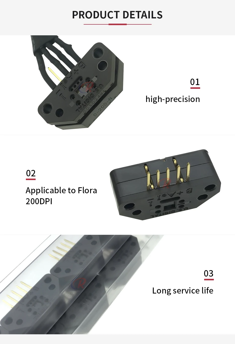 200dpi raster sensor for Flora Handtop inkjet printer encoder sensor with cable for Flora PP2512UV