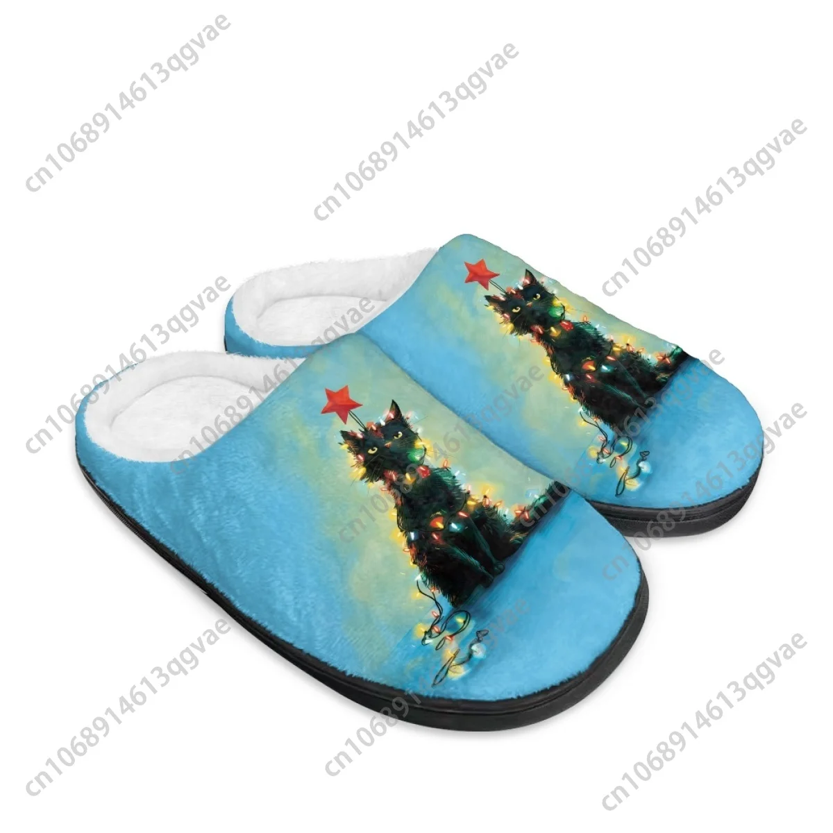 Merry Christmas Santa Claus Scottish Style Home Cotton Slippers Mens Womens Teenager Plush Bedroom Keep Warm Custom Slipper