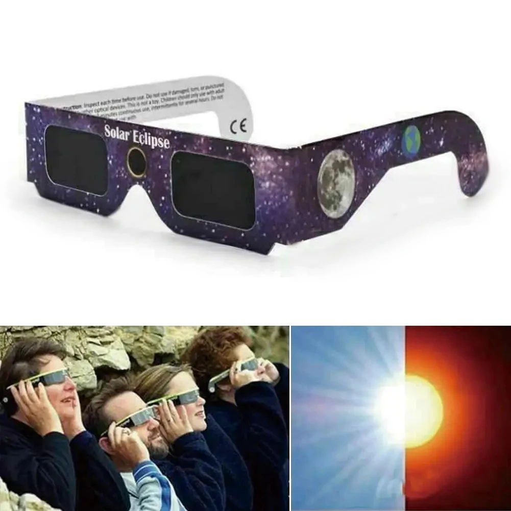 6pcs Random Color Solar-Eclipse Glasses Safe Direct Sun View Eyeglasses For Adult Teens Kids Portable Uv Protection Eyeglasses