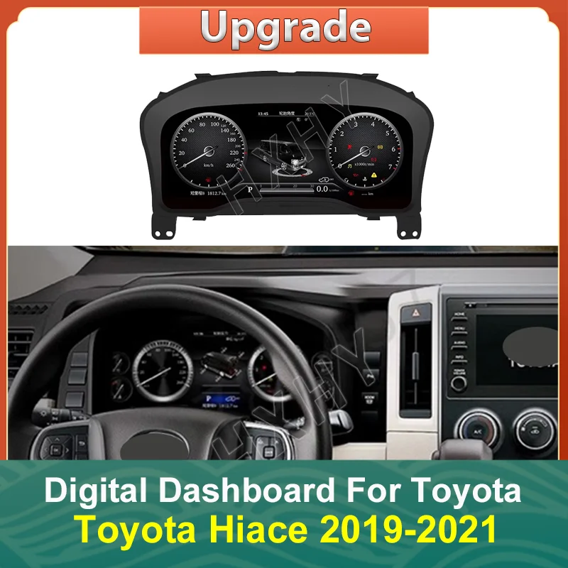 2024 Latest Original Car Digital LINUX Instrument Cluster LCD Speedmeters Dashboard Player For Toyota Hiace 2019-2021