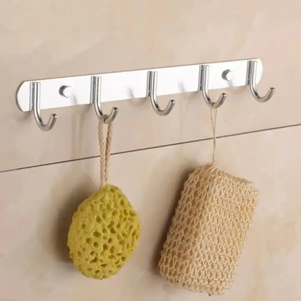 

Nail-Free Hook 304 Stainless Steel Hook Bathroom Kitchen Hanger Strong Load-Bearing Door Rear Hanger