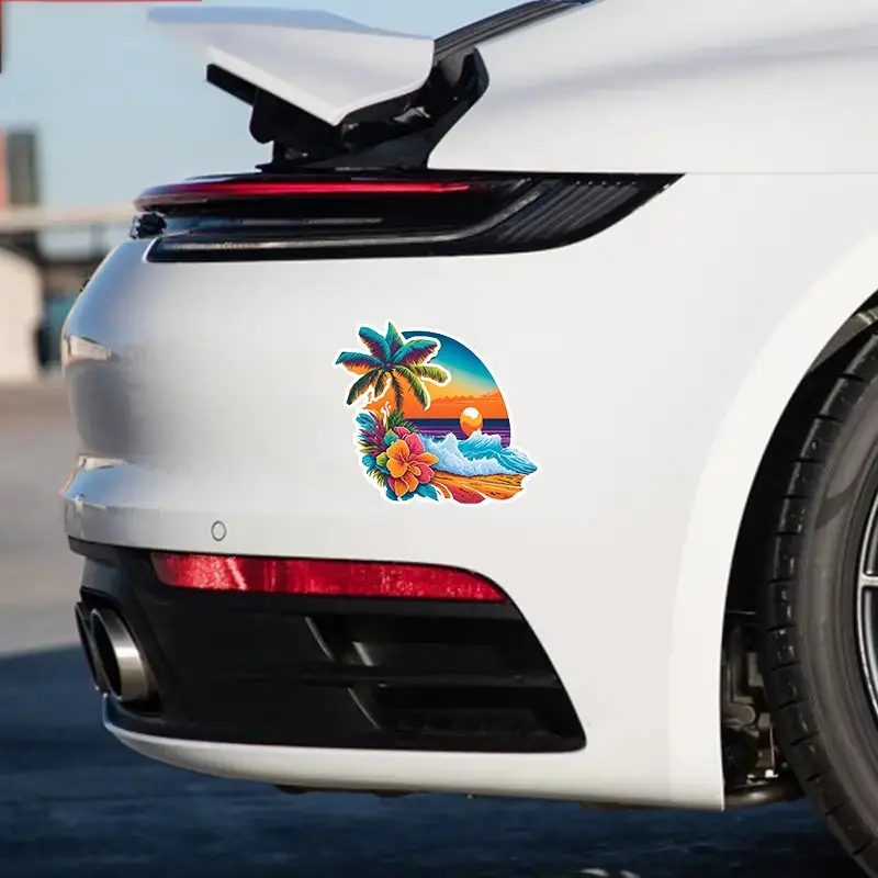 

Hawaii Beach Car Sticker Ocean Waterproof Vinyl Decal on Bumper Rear Window Laptop Self-adhesive Decal For Car Accessories TM132
