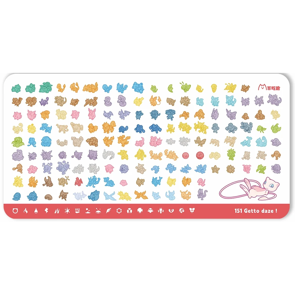 

Игровой коврик Pokemon 151, GETTO DAZE Mew Animation Pixel PTCG, игровой настольный коврик, коврик для мыши, игрушка в подарок