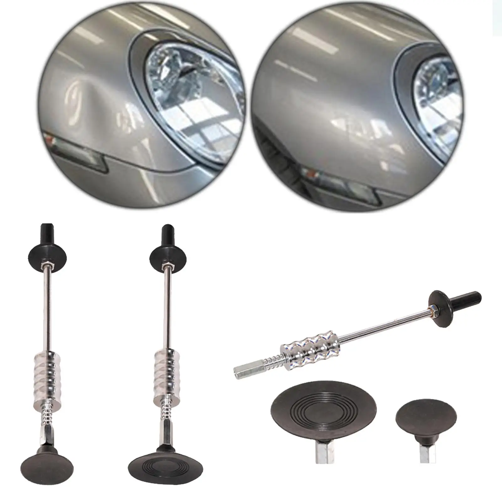 

Набор для удаления вмятин на автомобиле: прочный металлический инструмент с резиновыми насадками для беспокрасочного ремонта, без повреждений кузова автомобиля