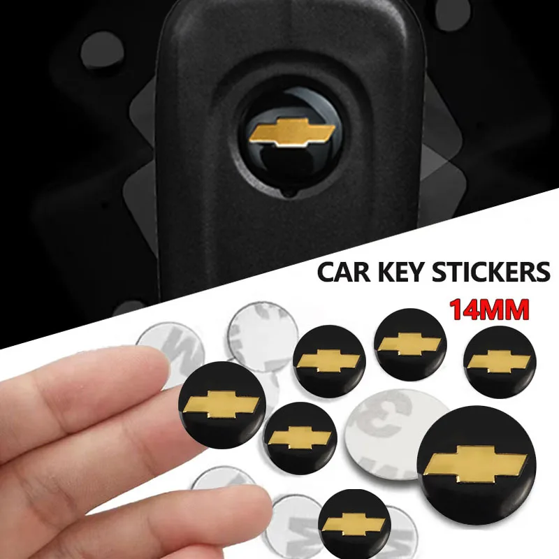 Metal Car Styling Key Shell Stickers 14/18mm Chevrolet Logo Badge Emblem For Chevrolet Silverado Malibu Cruze Blazer Spark Aveo - view 3