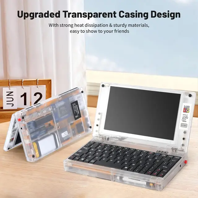 Retro Pocket8086 CPU PC-XT Laptop Computer, 6.0 inch Mini Laptop