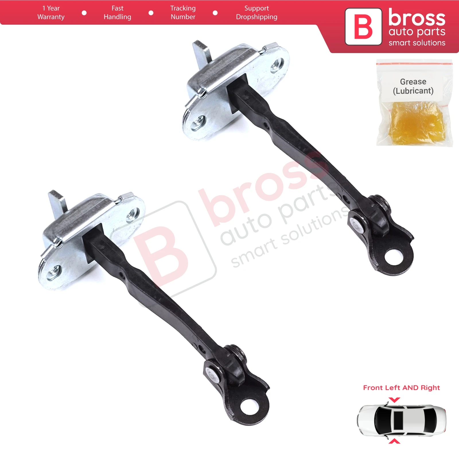 BDP1354-1 2 Pièces Butée de porte avant pour Toyota Hilux MK7 N1 N2 N3 Fortuner MK1 N5 N6 2004-2015 686100K012