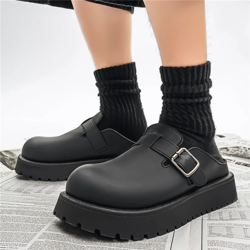 

Summer Half Slippers for Men Non Slip Beach Shoes Classic Clogs Shoes Men's Slippers Fashion Big Leather Casual Slippers