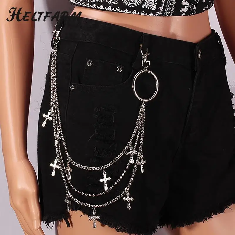 

Women Metal Key Chains Belt Waist Chain Jewelry Accessories Trousers Keychain Layered Punk Chain On The Jeans Pants