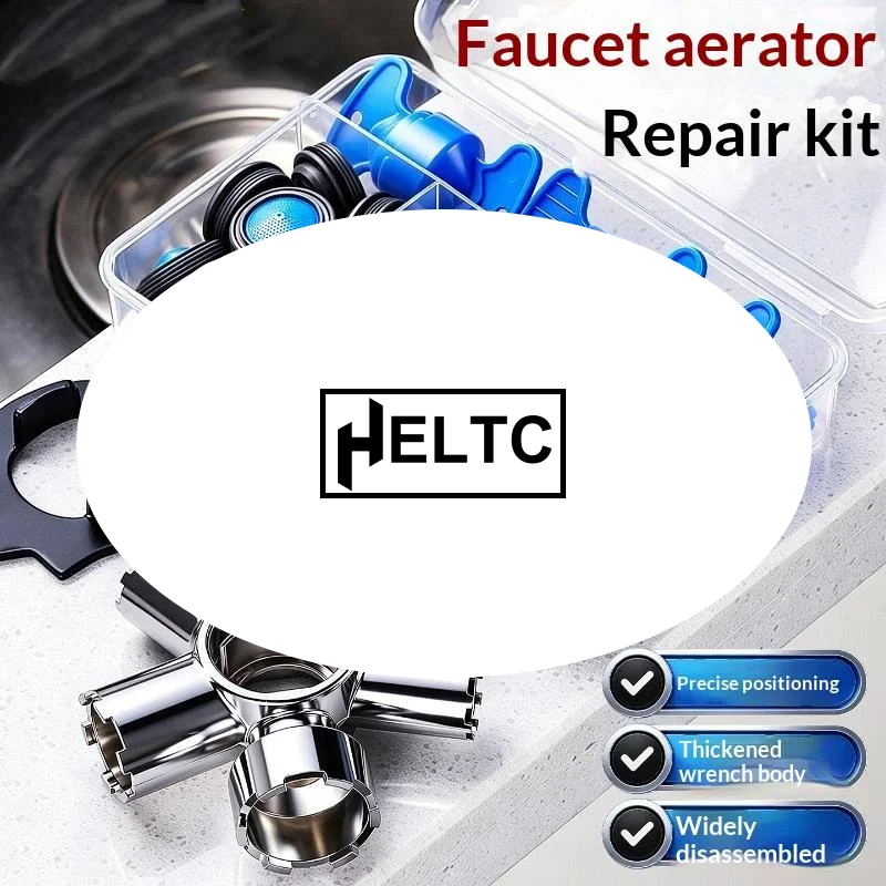 41pcs Faucet Aerator Kit With 5 Sizes Aerator Key Removal Tools, Replacement Sink Tap Flow Restrictor Inserts For Bathroom