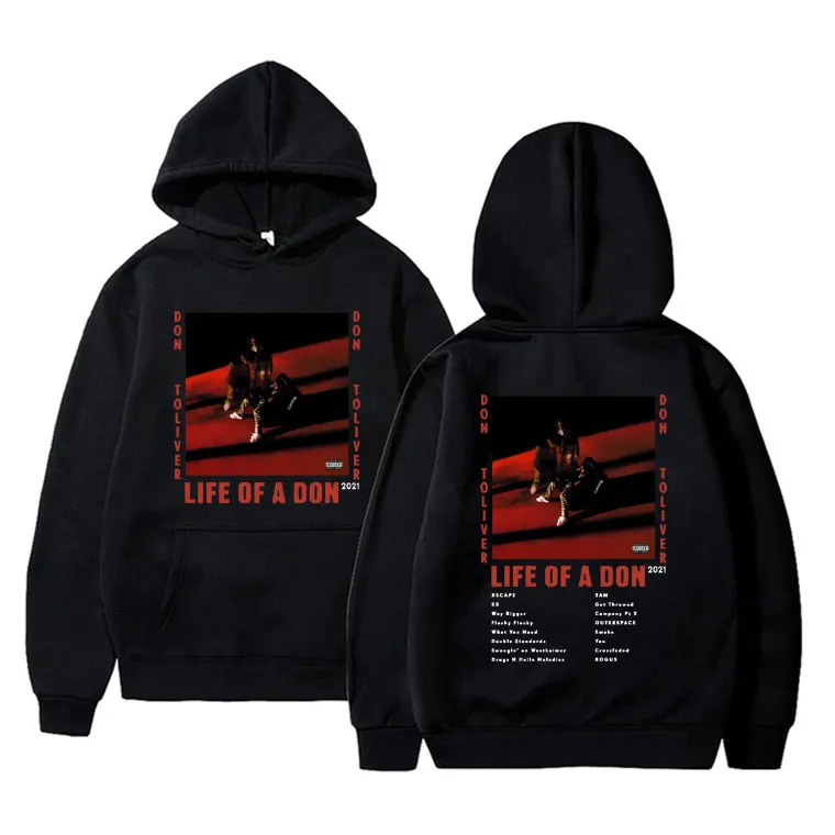 

Rapper Don Toliver Life of A Don Music Album Double Sided Print Hoodie Men Women Hip Hop Fashion Sweatshirt Male Vintage Hoodies