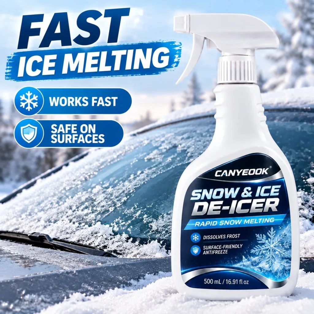 CANYEOOK Car Ice Snow Melter 500ml Windshield De-Icer Frost Remover for Windows Locks Mirrors Paint Safe