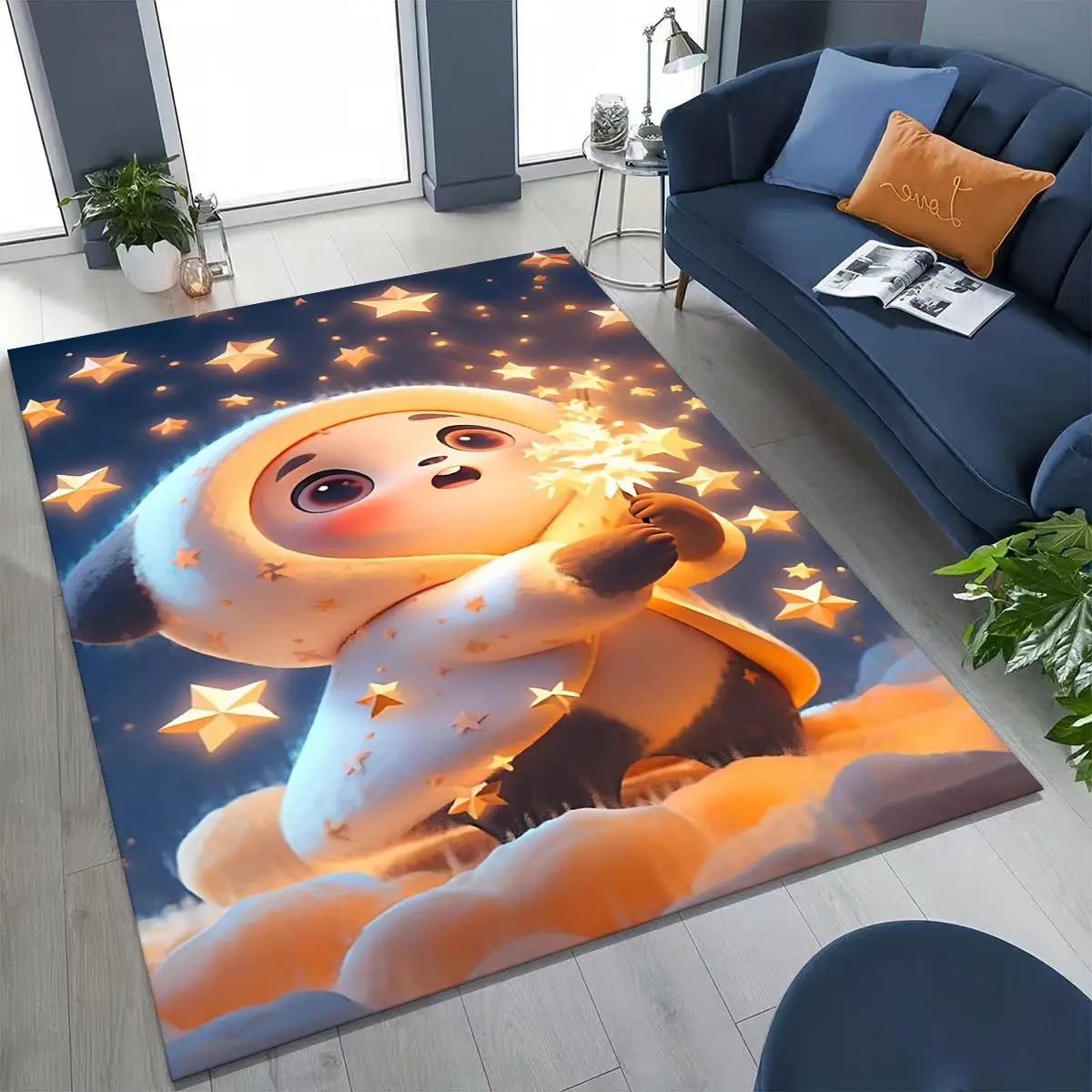 27 Style Dream Panda Cute Cartoon Art Rug for Bedroom Living Room Sofa Home Doormat Decor,Large Kid Play Non-slip Floor Mat Gift