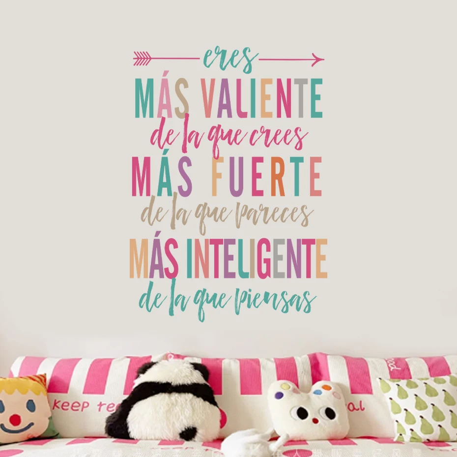 Spanish Things to Remember Spanish Therapy Office Decor Wall Stickers for Kids Room Bedroom Nursery Home Decoration Wall Decals