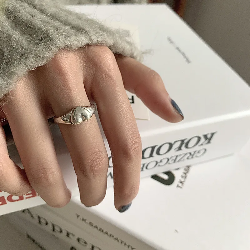 925 فضة تاج القلب الزركون خواتم للنساء موضة أناقة غرامة مجوهرات اكسسوارات الحفلات هدايا #1