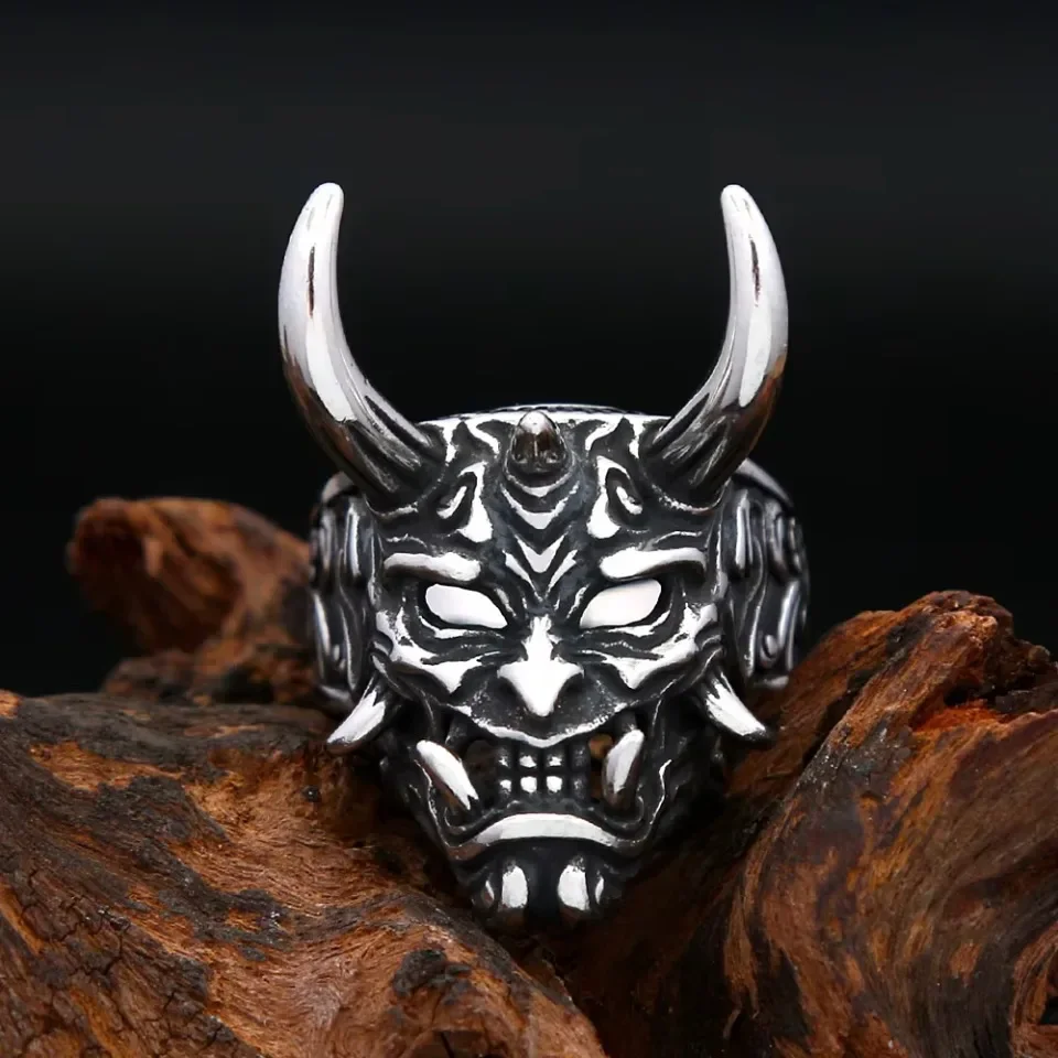 Vintage 316L Edelstahl Schädel Maske Ringe Für Männer Junge Mode Punk Hip Hop Einzigartige Biker Gothic Amulett Schmuck Halloween Geschenk