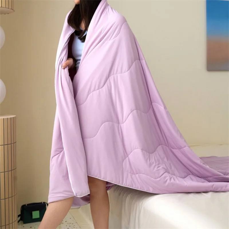 

2026 New Cooling Blanket Class A 20% Soybean Fiber 7A Antibacterial Solid Color Air Conditioner Quilt Summer Cooling Quilt