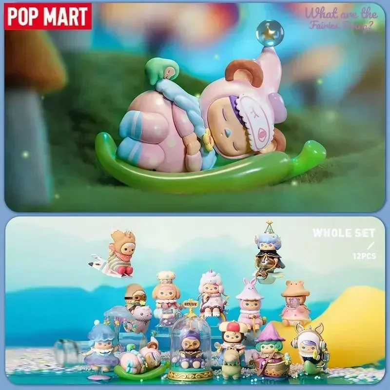 POP MART Pucky What Are The Fairies Doing กล่องสุ่มของเล่น บลายด์บ็อกซ์ ตุ๊กตาอนิเมะน่ารัก ของตกแต่งโต๊ะทำงาน ของขวัญ