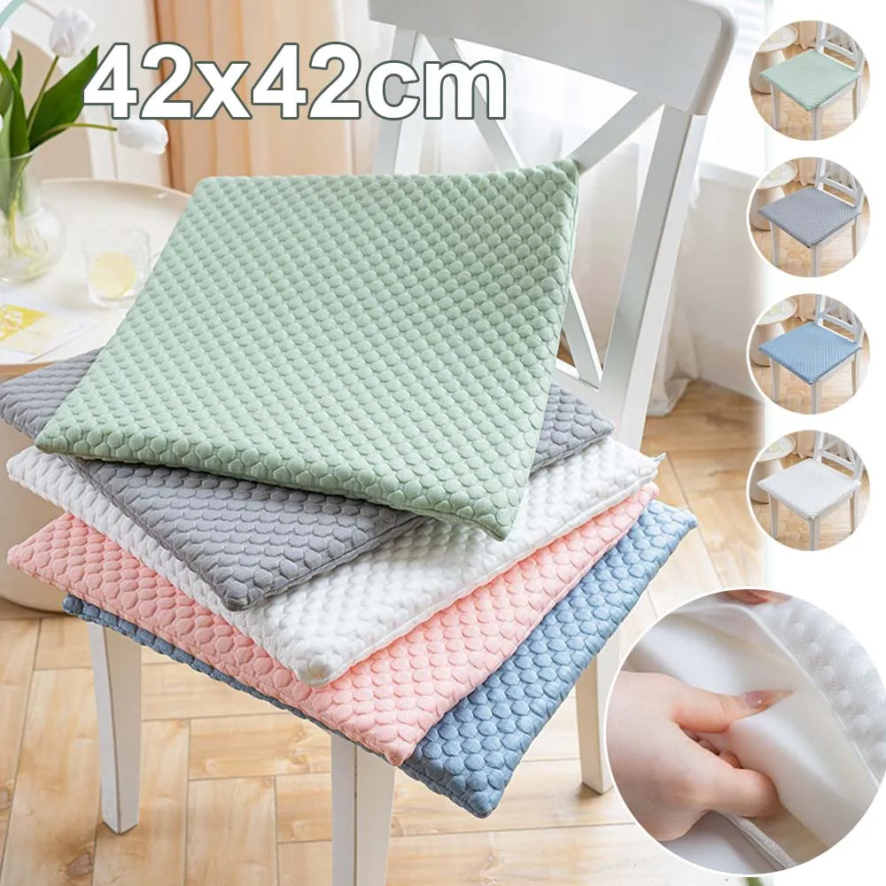 

2PCS Set Removable Chair Seat Cushion Ice Bean Cover 45D Sponge Slow Rebound Ergonomic Support Floor Pad for Living Room Camping