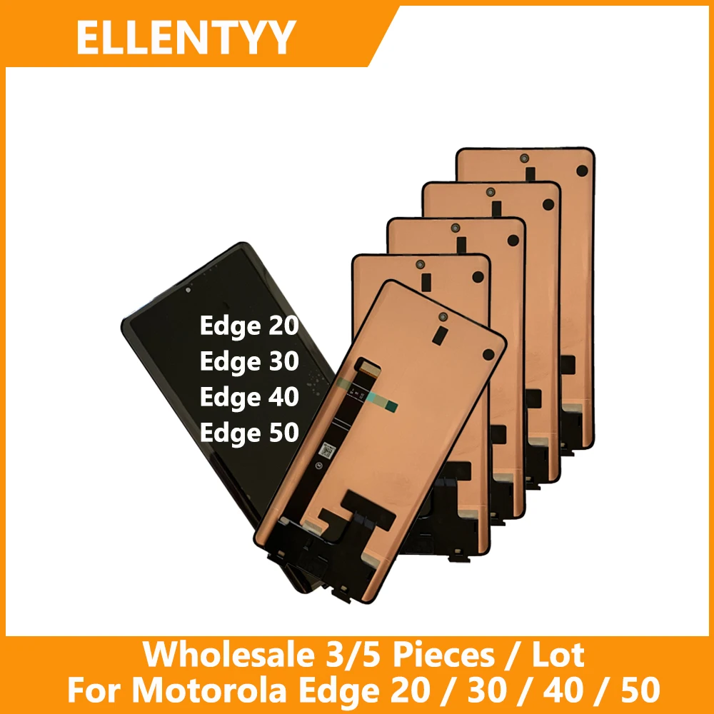 

Оптовая продажа, 3/5 шт./лот, AMOLED для Motorola Edge 20/Moto Edge 30/Edge 40, ЖК-дисплей с сенсорным дигитайзером Edge 50