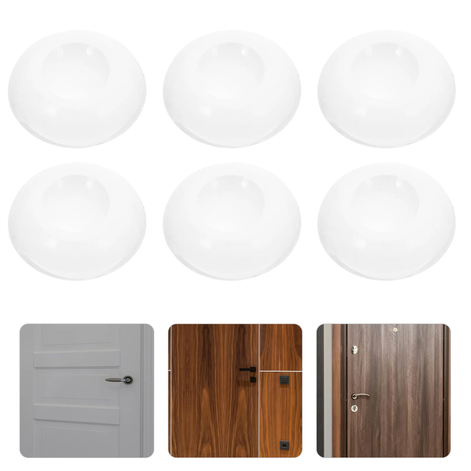 

12pcs Silicone Wall Protector Multi-Functional Bumper Pad For Door Handle Bathroom Bedroom Table Corner Refrigerator Chair