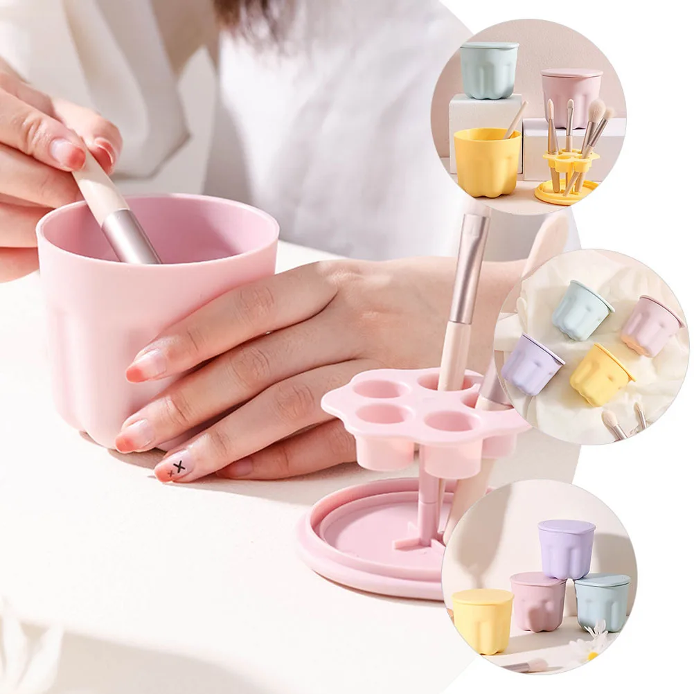

2 Sets Silicone Makeup Brush Cleaning Bowl Rinsing Tool Durable Compact Washer For Brushes Sponges Eggs Tool Cleaner