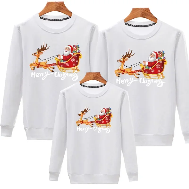 Fashion Christmas Sweaters High Quality Sweatshirt Tops Christmas Pajamas Family Mother Baby Daughter Cotton Matching Clothes