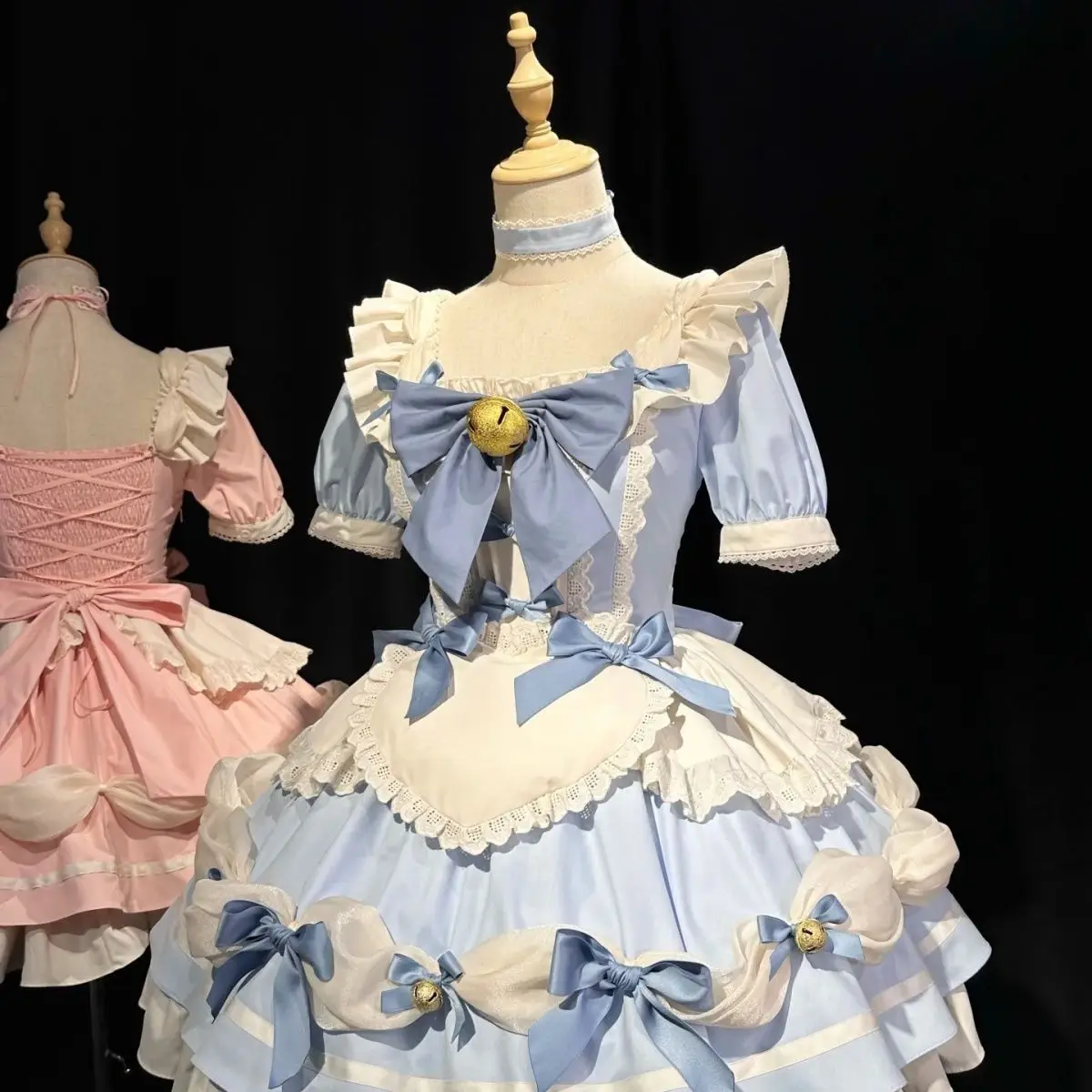 

Japan Lolita Dress Cream Little Honey Maid Costume Blue Lolita Dresses Show Japanese Outfit Dress