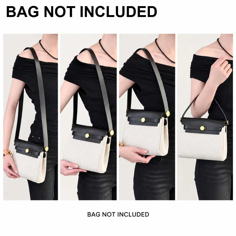 Fixed Length Leather Shoulder Bag Strap with Round Metal Clasps for Handbag and Purse, 60 cm and 75 cm Options
