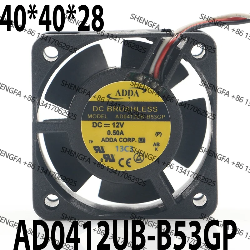 AD0412UB-B53GP cooling fan AC EC 4028 40X40X28MM 4CM Three-wire server Cabinet chassis New original ADDA 5V 24V 48V DC 12V 0.5A