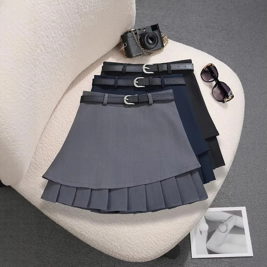 

Асимметричная плиссированная юбка для женщин, дизайн Весна 2026, с защитой от просвечивания