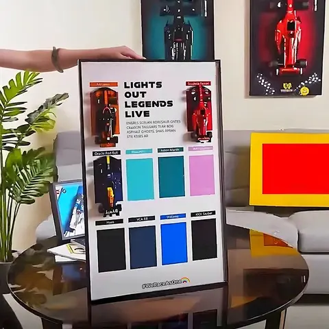 Väggmonterad displaytavla kompatibel med LEGO Speed Racing-serien F1 tio byggklossar, bilmodell, väggmonterad displaylåda med fotoram 6 best sales Lego Technic väggfäste - №3