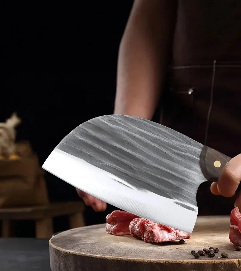 Forged Butcher Knife Cleaver Meat Chef Cooking Tool Wooden Handle Handmade Kitchen Knife Stainless Steel Slicing Boning Knife