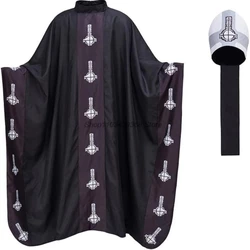 Medieval Papa Emeritus Cape Cosplay Costume Middle Ages Black Cloak With Hat Full Set For Adult Halloween Party Suit