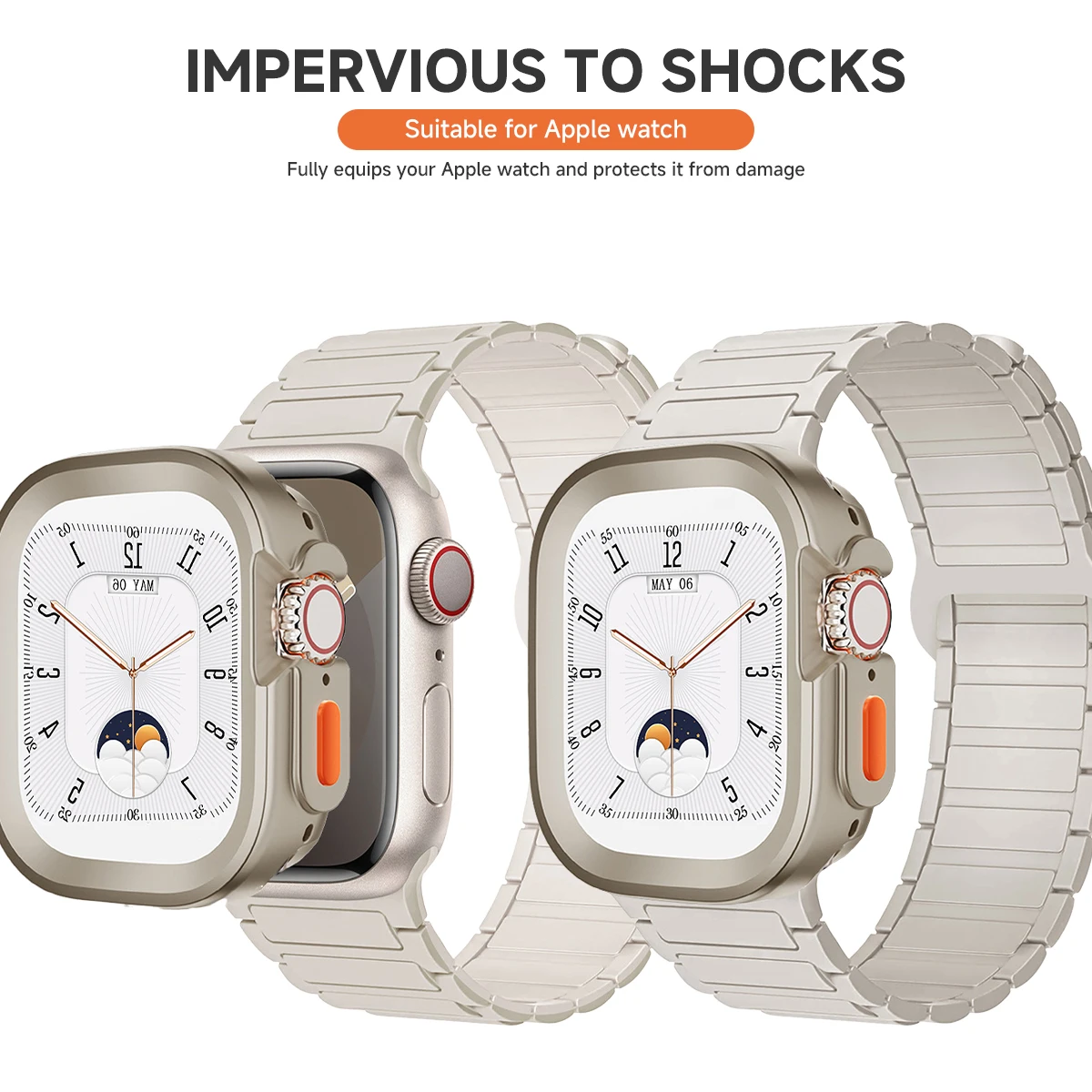Magnetic Strap+Case for Apple Watch Ultra 2 49 42 45 44 S10 46mm silicone Band cover for IWatch Series 9 8 7 6 5 4 42mm 40 41mm
