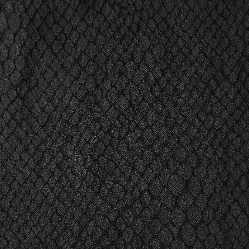 Black Gray Square Grid Snake Skin Jacquard Three-dimensional Texture Suit Jacket Windbreaker Clothing Designer Fabric