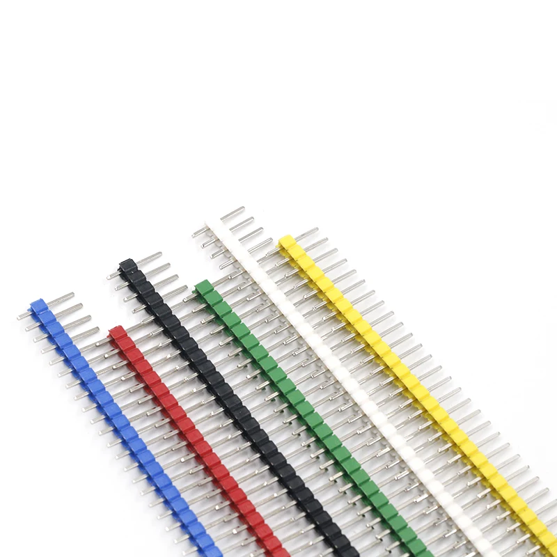 6pcs/Set Pin Header Connector Male 2.54mm Pitch Pin Header Strip Single Row 40 pin Connector Kit for PCB board