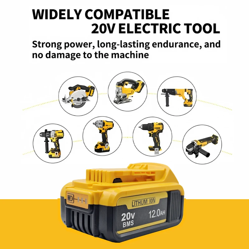 New High-power For DEWALT 20vbattery DCB200 DCB205 DCB206 * power tool 18V battery 3AH 8AH 12AH  batteries DCD805