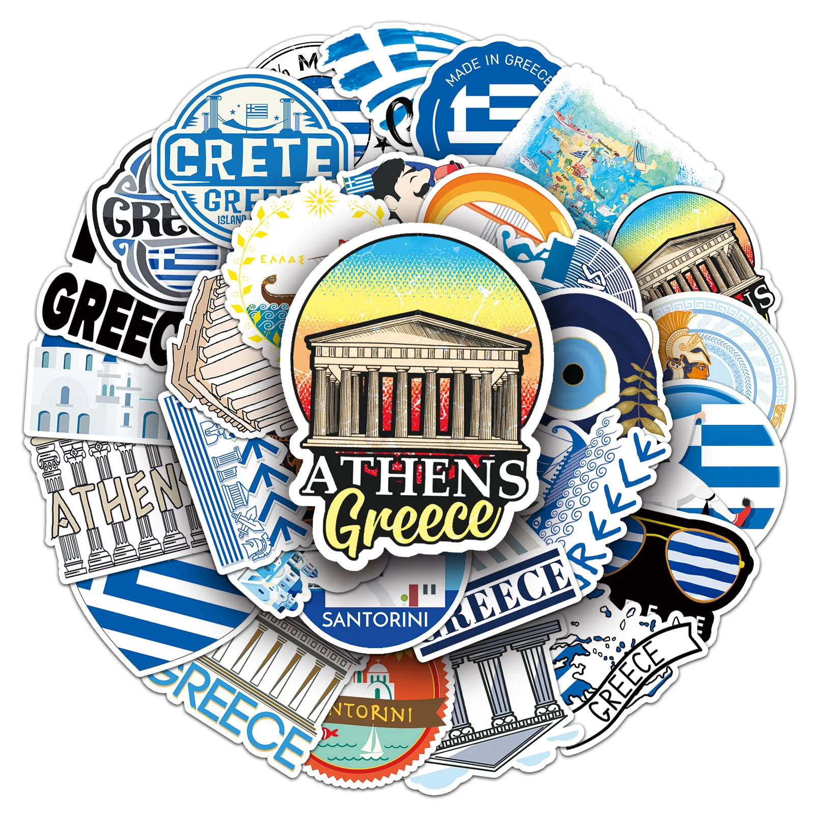 50Pcs Cartoon grecia serie Graffiti adesivi adatti per caschi per Laptop decorazione Desktop adesivi fai da te giocattoli all'ingrosso