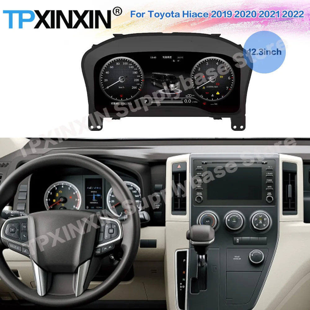 12.3 Inch For Toyota Hiace 2019 2020 2021 2022 Android Car Digital Cluster LCD Dashboard Instrument Panel Multifunctional Player